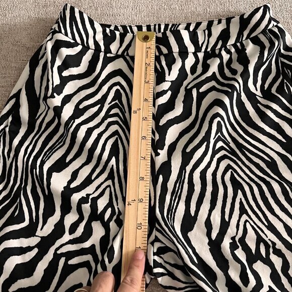 Shein Womens Zebra Print Flare Bell Bottom-Sides Zip Pants Size S‎ (4) Stretch - Picture 3 of 8
